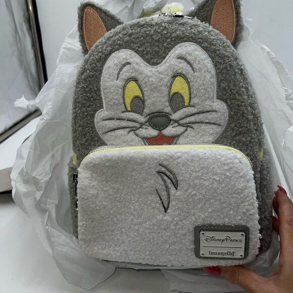 Disney Loungefly Pastel Fuzzy Figaro Backpack - Picture 1 of 12